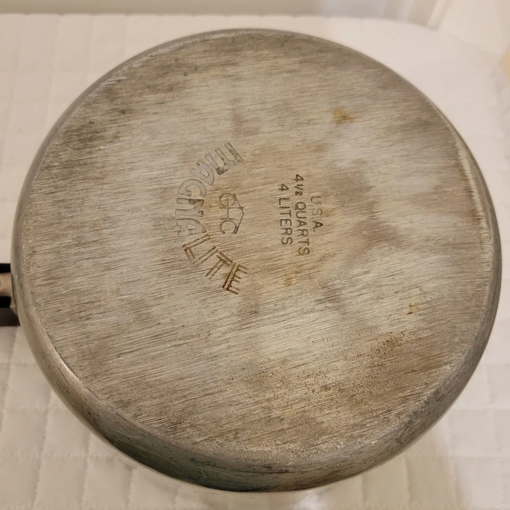 VTG GHC Magnalite Guardian Service Cast Aluminum Pot Pour Spouts Lid MCM Kitchen